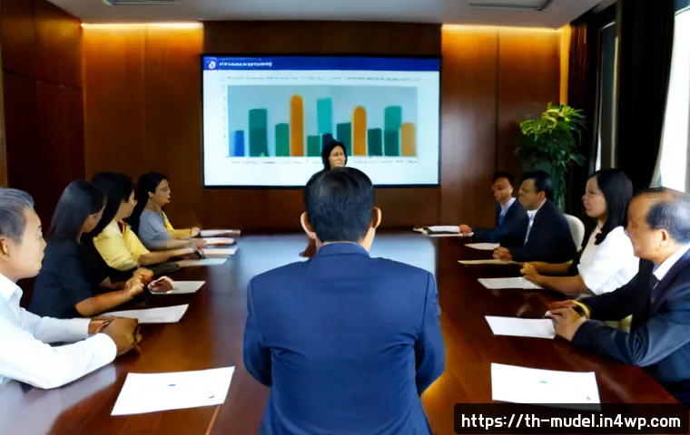 Home 29 거버넌스 모델의 효과성 평가 방법 - Photorealistic Thai corporate governance evaluation meeting in a modern Bangkok boardroom, diverse T...